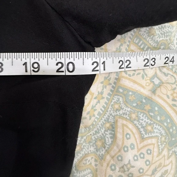 Old Navy Embroidered V Neck Swing Tiered Dress Black Medium Tall - Picture 7 of 10